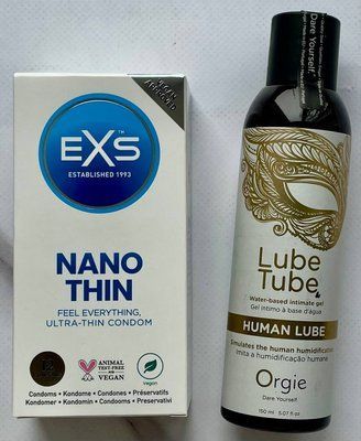 Набір EXS NANO Thin 12 шт - Лубрикант HUMAN LUBE Intimate Gel, 150 мл ORGIE SOS3266 фото