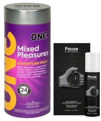 Набор из 24 шт ONE Mixed Pleasures + Пролонгатор PAUSE, 50 мл Nuei SOS9364 фото