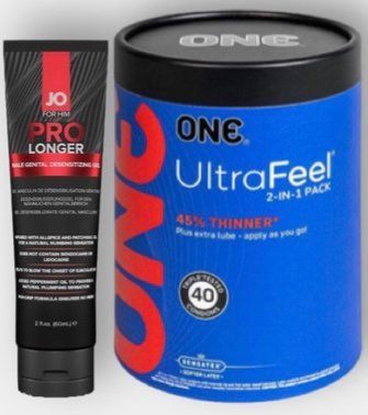 ONE Ultra Feel 40 шт - Пролонгатор JO Prolonger Gel (60 мл) SOS6088 фото