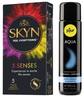 Комплект SKYN 5 Senses + Pjur Woman Aqua 100 мл SOS13135 фото