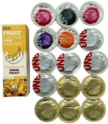 Набір ONE 15 шт + Лубрикант SWEET SECRET с ароматом банана 120ml OLO SOS1270 фото