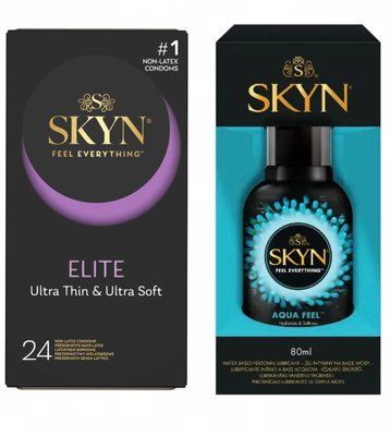 Набір : SKYN Elite 24 шт та Лубрикант SKYN AQUA FEEL 80 мл SK102 фото