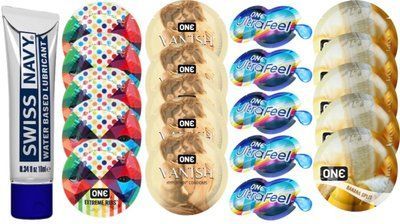 Набор из Swiss Navy Water-Based 10 мл + ONERibs + ONE Vanish + ONE UltraFeel + ONEBanana SOS8514 фото