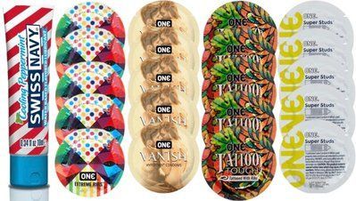 Набор из SwissNavy CoolingPeppermint 10мл + ONERibs + ONE Vanish + ONETattoo + ONE Studs SOS8614 фото
