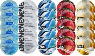 Набор из 25 шт One Oasis Silk + ONE Strong+ ONEFreshMint + ONEChocolateStrawberry + ONEBanana SOS8363 фото