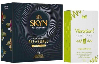 Набор из SKYN Pleasures (42 шт) + Жидкий вибратор Intt Vibration Caipirinha (15 мл) SOS10024 фото