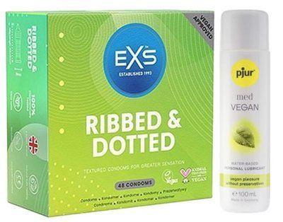Набір EXS Ribbed & Dotted (48 шт) + pjur MED Vegan Glide 100 мл SOS13535 фото