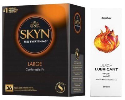 Набор Лубрикант Satisfyer Warm Wave 300мл + SKYN Large 36 шт. SOS12735 фото