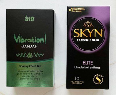 Комплект SKYN Elite 10 шт + Рідкий вібратор Intt Vibration Ganjah (15 мл) SOS2066 фото