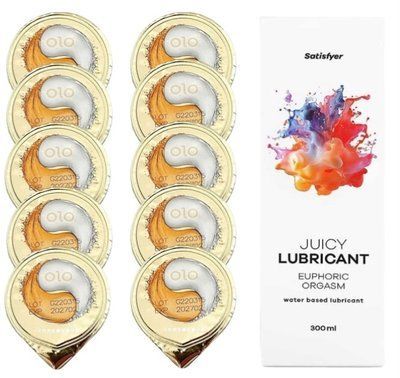 Комплект OLO &ldquo;Лід і Полум&rsquo;я&rdquo; 10 шт. + Лубрикант Satisfyer Juicy Lubricant Euphoric Orgasm 300 мл SOS12535 фото