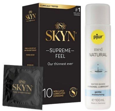 Комплект Skyn ​​Supreme Feel 10 шт + pjur MED Natural Glide 100 мл SOS13335 фото