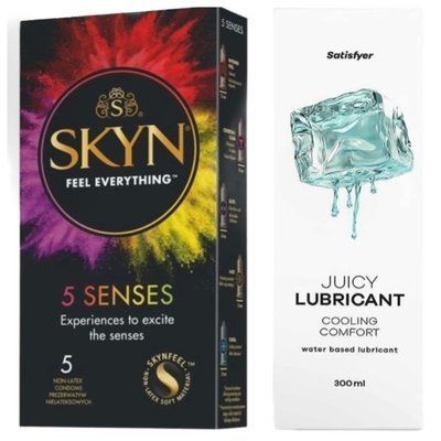 Набор Лубрикант Satisfyer Cooling Comfort 300 мл + SKYN 5 Senses SOS12785 фото
