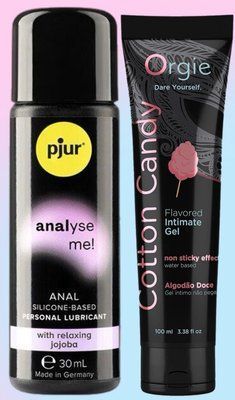 Набір лубрикантів pjur analyse me! Relaxing jojoba silicone 30 мл + LUBE TUBE цукрова вата, 100 мл ORGIE LB599 фото