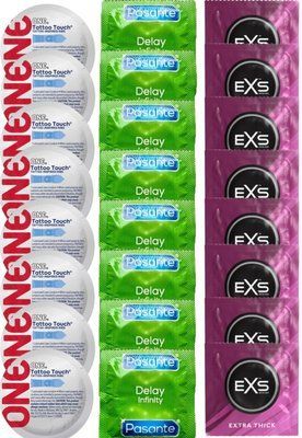 Набор 24 шт ONE Tattoo Touch + Delay Infinity + EXS Extra Thick SOS7396 фото