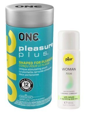 Набор ONE Pleasure Plus 12 шт + Лубрикант Pjur Woman Aloe 30 мл SOS13062 фото