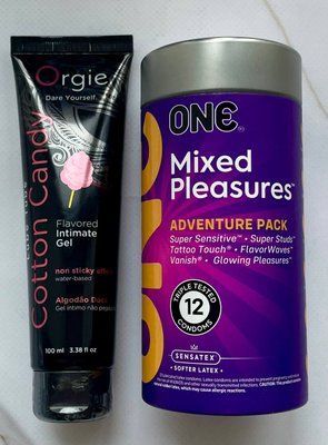 Набір ONE Mixed Pleasures 12 шт - Лубрикант ORGIE LUBE TUBE цукрова вата, 100 мл SOS2943 фото