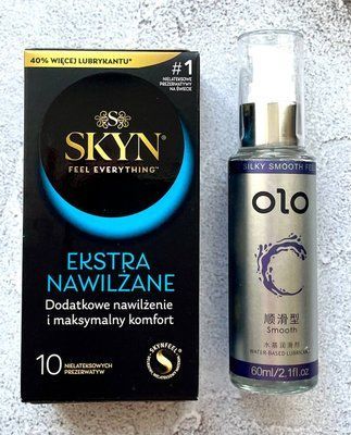 Набір SKYN Extra Lube (10 штук) + Лубрикант "olo smooth" 60 мл SOS2343 фото