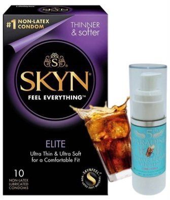 Набор из SKYN Elite (10 шт) + Жидкий вибратор мощный вкус: 5th Paradise Liquid Vibrator &mdash; Круги (30 мл) SOS9751 фото