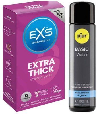 Комплект EXS Extra Safe (12 шт) + Pjur Basic Waterbased 100 мл SOS13562 фото
