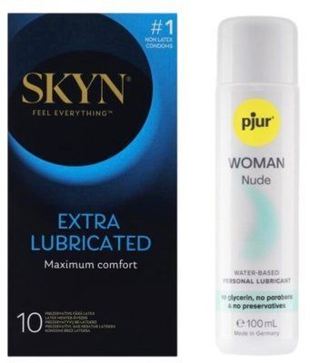 Комплект Skyn ​​Exstra Lube 10 шт + Woman Nude 100 мл SOS13312 фото
