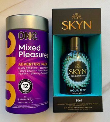 Набор ONE Mixed Pleasures 12 шт. + Лубрикант на водной основе SKYN AQUA FEEL, 80 мл SOS1197 фото