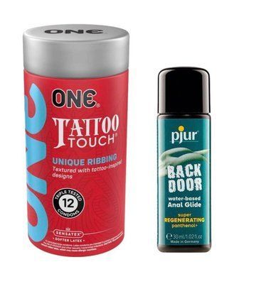 ONE Tattoo Touch Pack &mdash; 12 шт. + pjur backdoor Regenerating 30 мл SOS6365 фото