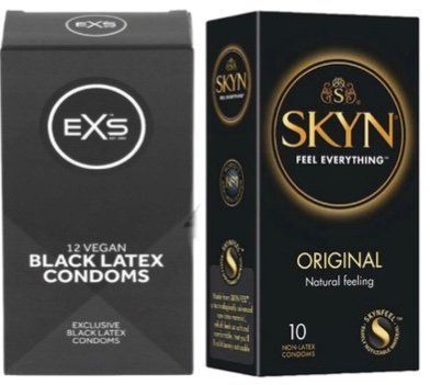 Набор с SKYN Original 10 штук + EXS Black Latex 12 шт SOS7894 фото