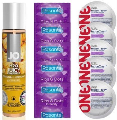 Набір 10 шт Pasante + ONE + System JO H2O Juicy Pineapple (30 мл) SOS4588 фото