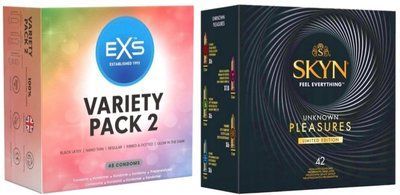 Набор с SKYN Pleasures, 42 шт + EXS Variety pack 2, набір 48 штук SOS7943 фото