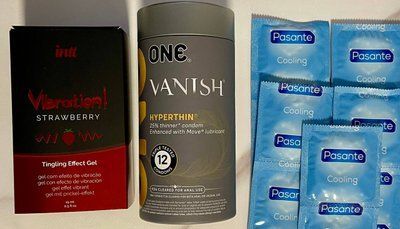 Набор 22 шт ONE Vanish - Pasante Cooling + Жидкий вибратор Intt Vibration Strawberry (15 мл) SOS1542 фото