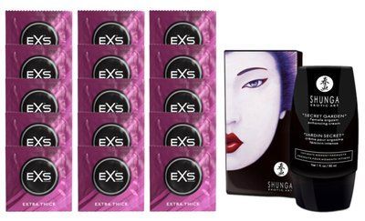 Комплект EXS Extra Thick 15 шт + Shunga Secret Garden SOS14705 фото