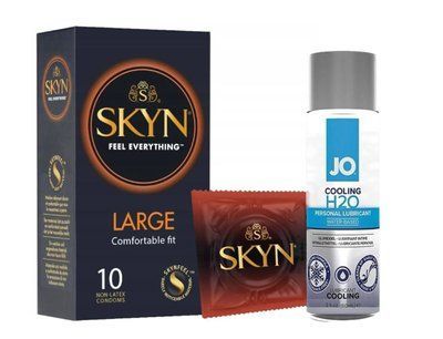 SKYN Large &mdash; 10 шт та Лубрикант System JO H2O &mdash; COOLING (60 мл) SOS847 фото