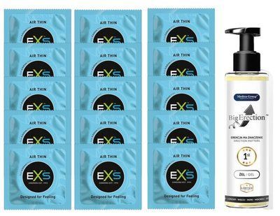Комплект EXS Air Thin 15 шт + Big Erection, 150 мл SOS14755 фото