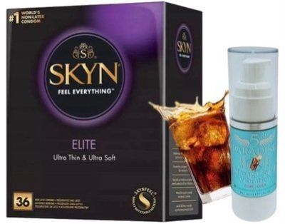 Набор из SKYN Elite 36 шт + Жидкий вибратор 5th Paradise Liquid Vibrator &mdash; Кола (30 мл) SOS10251 фото