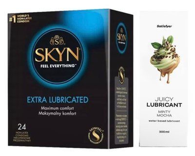 Набор Лубрикант Satisfyer Minty Mocha 300мл + SKYN Extra Lube 24 шт. SOS12812 фото
