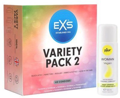 Набір EXS Variety pack 2 (48 шт) + pjur Woman Vegan 30 мл SOS13412 фото