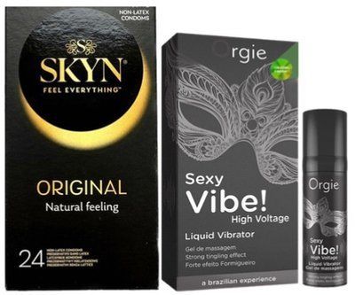 Набор из SKYN ORIGINAL 24 шт. + Жидкий вибратор Orgie Sexy Vibe (15 мл) SOS10001 фото
