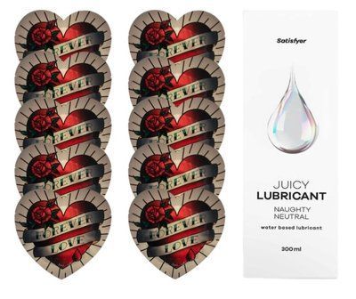 Комплект Pasante Heart 10шт. + Лубрикант Satisfyer Juicy Lubricant Naughty Neutral 300 мл SOS11560 фото