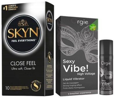 Набір з SKYN Close Feel (10 шт) + Рідкий вібратор Orgie Sexy Vibe (15 мл) SOS9801 фото