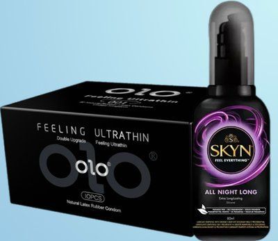 Набір OLO - ультратонкі -001 ( 10 штук) + Лубрикант Skyn All Night Long 80 мл SOS4504 фото