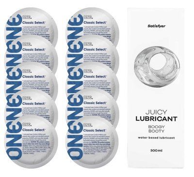 Комплект ONE Classic 10 шт. + Лубрикант Satisfyer Juicy Lubricant Boogy Booty (300 мл) SOS12310 фото