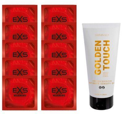 Комплект EXS Warming 10 шт + Driminals Golden Touch Orgasm Booster 30 мл SOS14314 фото