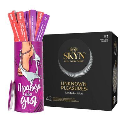 Набір : SKYN Unknown Pleasures+ &ndash; 42 шт та "Правда або дія" : Гра для пар SOS797 фото