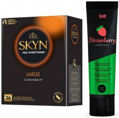 Набір : SKYN Large 36 шт та Лубрикант Intt Strawberry (100 мл) SOS75 фото