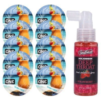 Комплект ONE Island Punch 10 шт + Doc Johnson &ndash; Sweet Strawberry, 59 мл SOS13813 фото