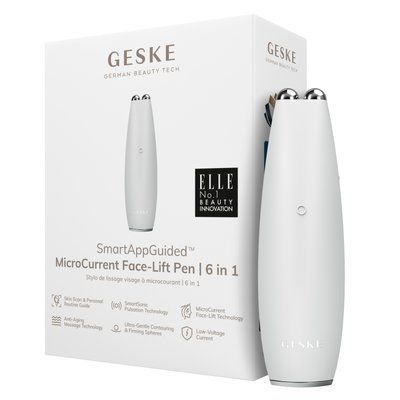 Мікрострумова ручка для підтяжки обличчя GESKE MicroCurrent Face-Lift Pen 6в1 white HB0128 фото