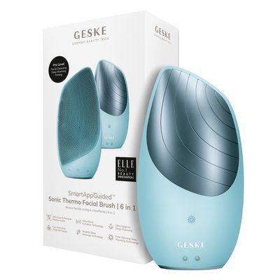 Електронна звукова термо щітка для обличчя GESKE Sonic Thermo Facial Brush 6в1 turquoise HB0081 фото