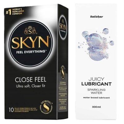 Набор Лубрикант Satisfyer Sparkling Water 300мл + SKYN Close Feel 10 шт. SOS12712 фото