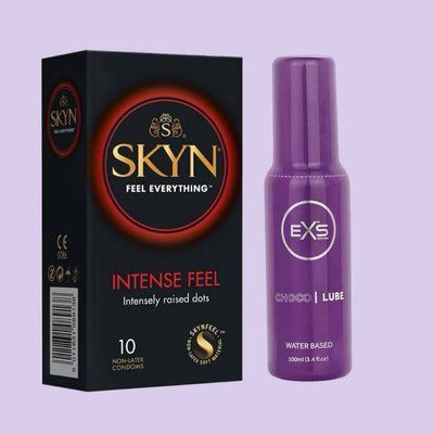 Набір SKYN Intense Feel 10 шт та Лубрикант EXS Choco Lube Water Based 100 мл SOS4392 фото