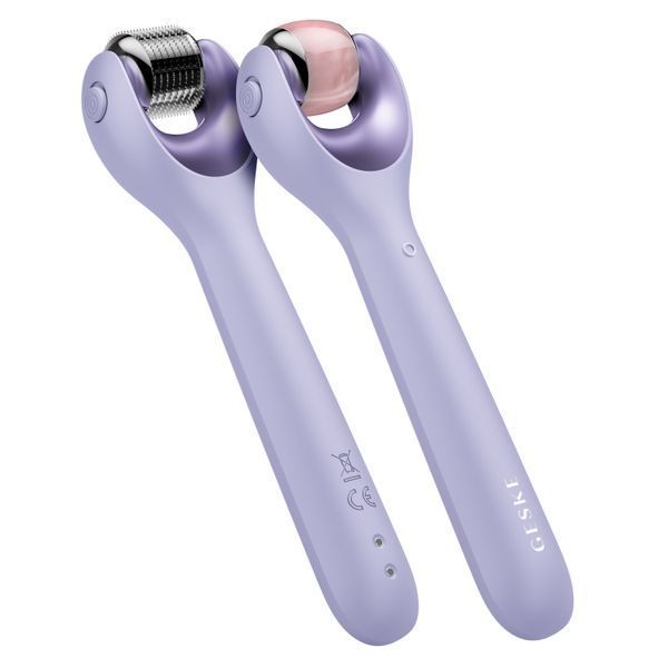 Електронний ролер для обличчя з мікроголками GESKE MicroNeedle Face Roller 9в1 purple HB0189 фото